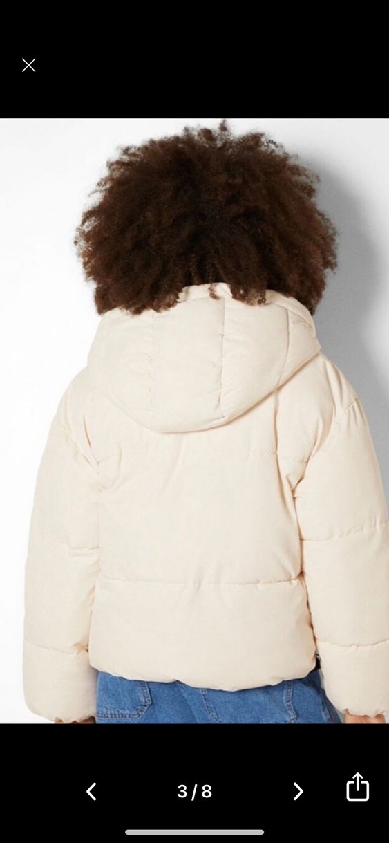 Beyaz Şişme Kadın mont - Görsel 2