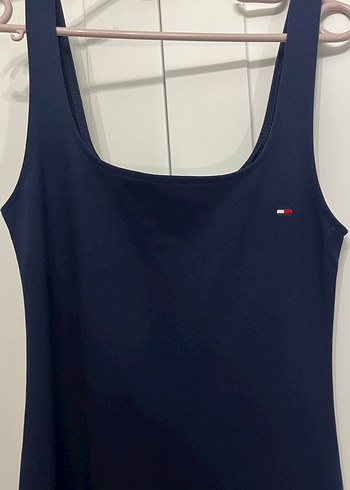 Tommy Hilfiger Lacivert Kadın Uzun Sıfır Kol Elbise