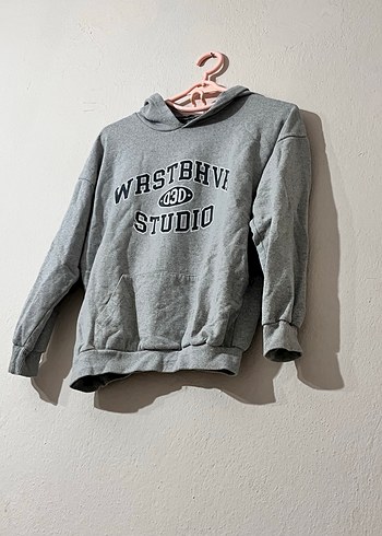 Gri Kapüşonlu Kadın Sweatshirt