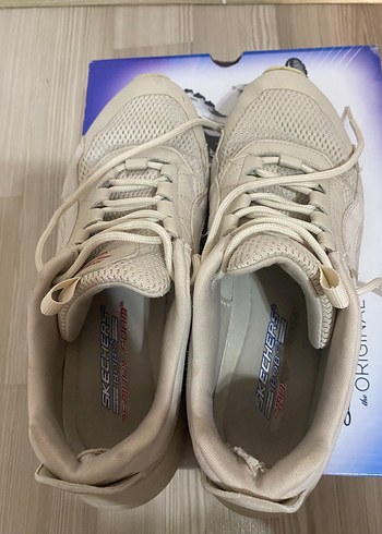 Bej Skechers Bağcıklı Kadın Spor Ayakkabı - Görsel 4