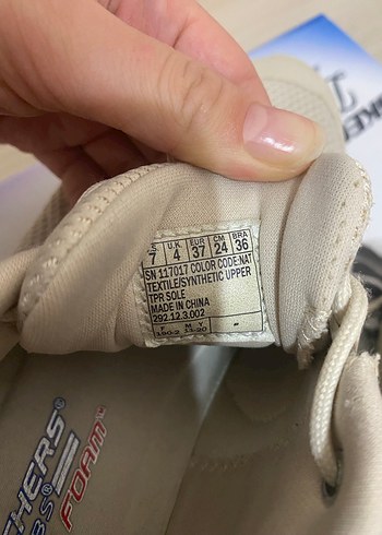 Bej Skechers Bağcıklı Kadın Spor Ayakkabı - Görsel 5