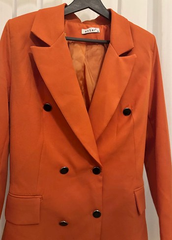 Diğer Turuncu Düğmeli Kadın Blazer Ceket