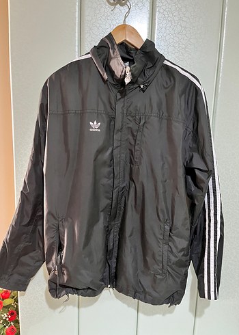 Adidas Siyah Fermuarlı Erkek Yağmurluk