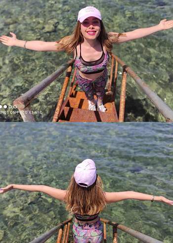 Pembe Bağlama Desenli Midi Spor Takım - Görsel 5