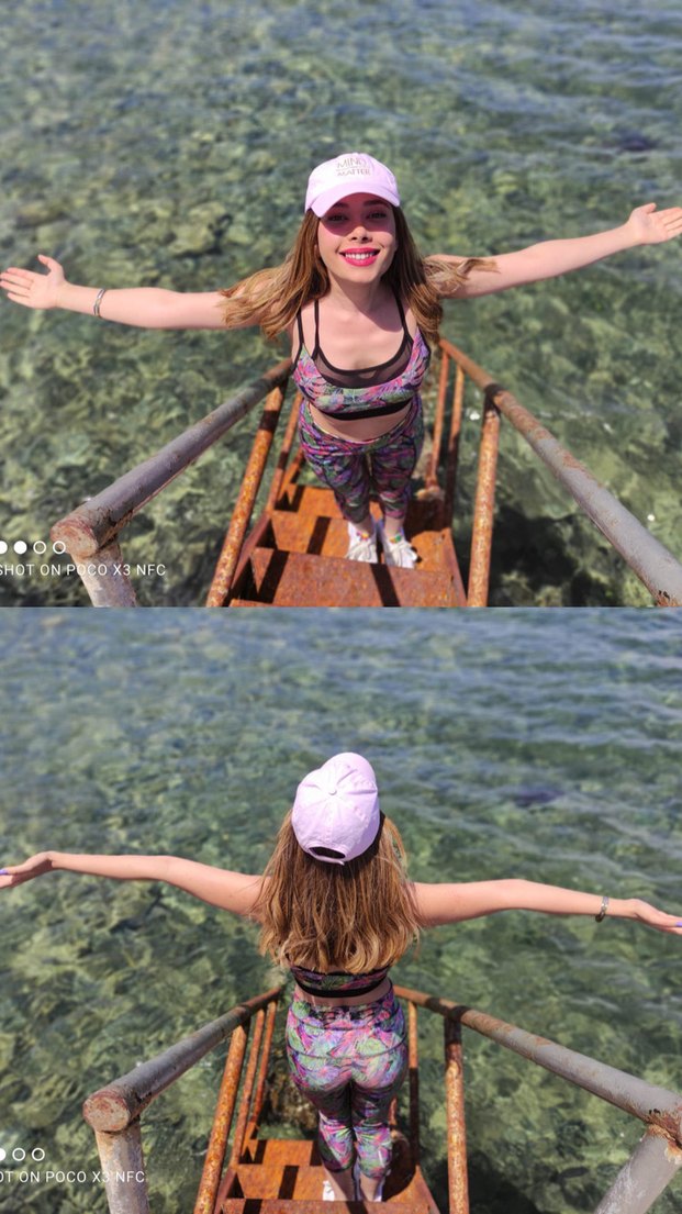 Pembe Bağlama Desenli Midi Spor Takım - Görsel 5