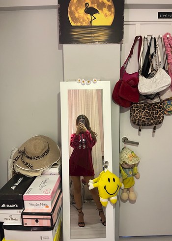 s Beden Bordo kadife şapkalı sweatshirt