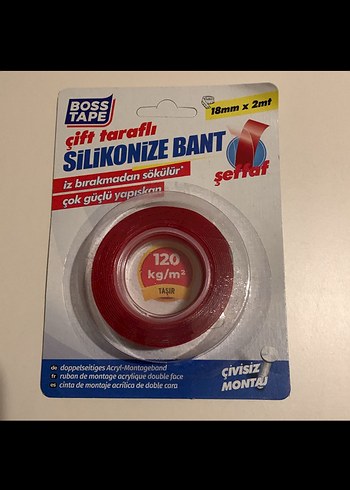 Çift Taraflı Kırmızı Silikonize Bant 18mm x 2mt - Görsel 3
