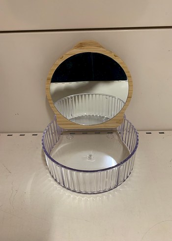 Yuvarlak Bambu Çerçeveli Makyaj Aynası & Düzenleyici - Görsel 4