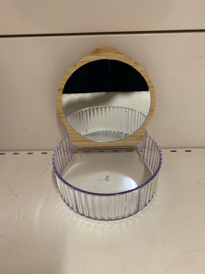 Yuvarlak Bambu Çerçeveli Makyaj Aynası & Düzenleyici - Görsel 4