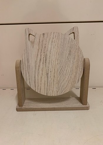 Bej Kedi Figürlü Masaüstü Ayna - Görsel 3