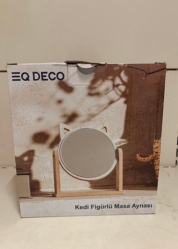 Bej Kedi Figürlü Masaüstü Ayna - Görsel 2