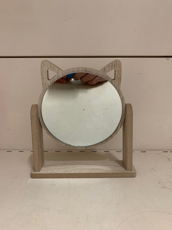 Bej Kedi Figürlü Masaüstü Ayna - Görsel 4