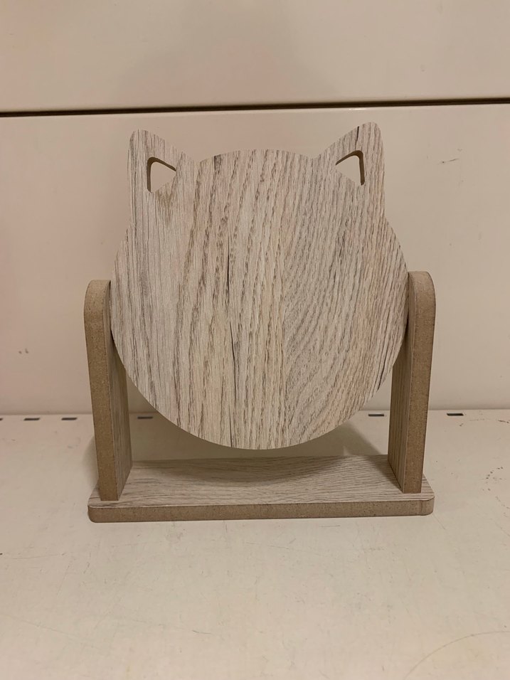 Bej Kedi Figürlü Masaüstü Ayna - Görsel 3