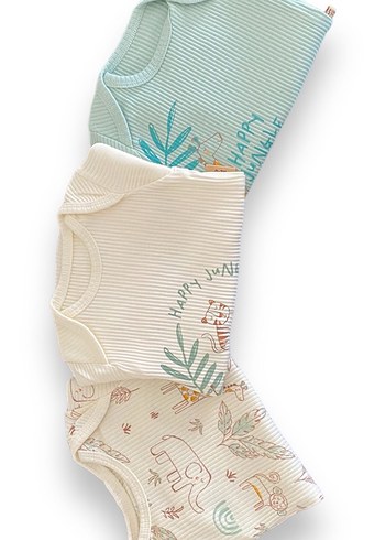 Necixs Uzun Kollu Pamuklu Bebek zıbın  3'lü Set - Görsel 3