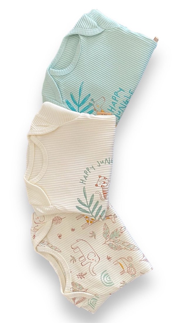 Necixs Uzun Kollu Pamuklu Bebek zıbın  3'lü Set - Görsel 3