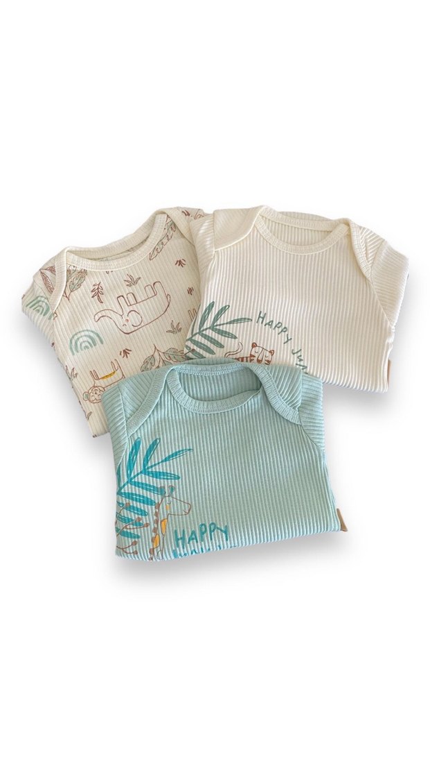 Necixs Uzun Kollu Pamuklu Bebek zıbın  3'lü Set - Görsel 2