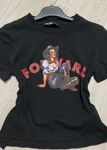 Siyah Baskılı Kısa Kollu Baby Tee