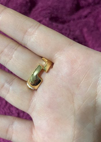 Beden Göz Desenli Mineli Gold Nazar Yüzük