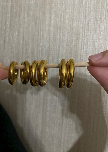 Diğer Gold 6lı Halka Küpe Seti