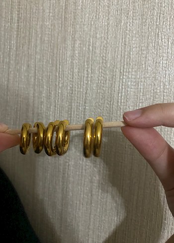 Gold 6lı Halka Küpe Seti