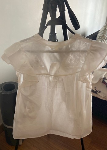 s Beden H&M nakış işlemeli beyaz bluz