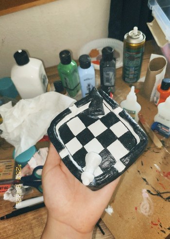 Siyah Beyaz dekoratif küllük - Görsel 3