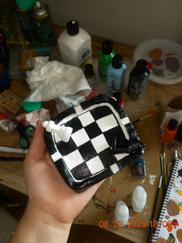 Siyah Beyaz dekoratif küllük - Görsel 2