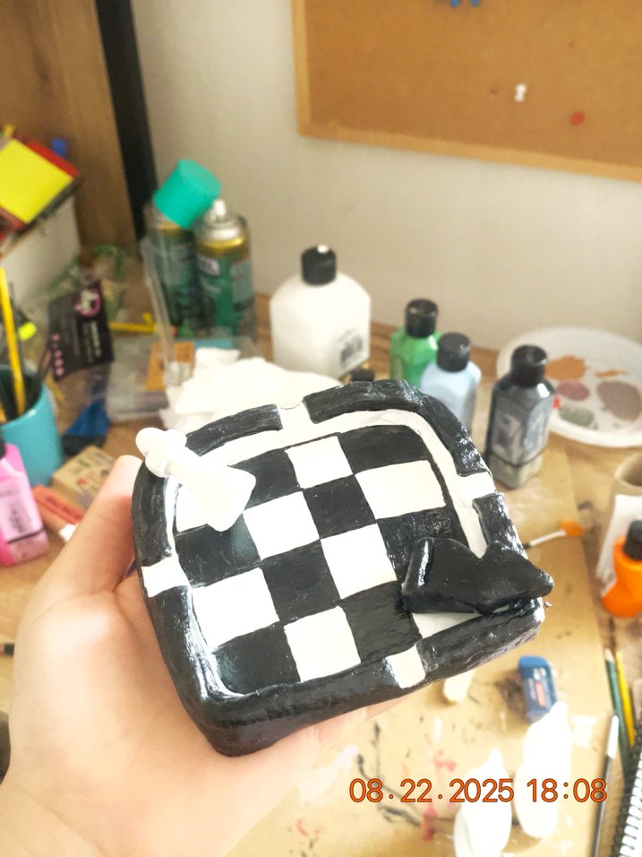 Siyah Beyaz dekoratif küllük - Görsel 4