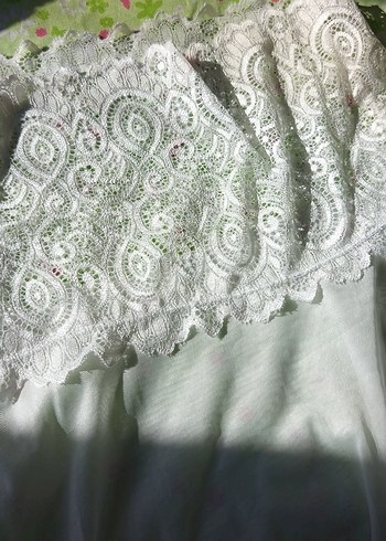 Dantel Detaylı Beyaz Bohem seksi etek - Görsel 2