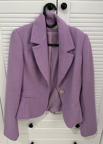 Adil ışık Mor Düğmeli Kadın Blazer Ceket - Görsel 2