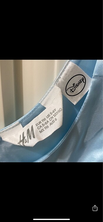 5 Yaş Beden H&M kostüm Sindirella