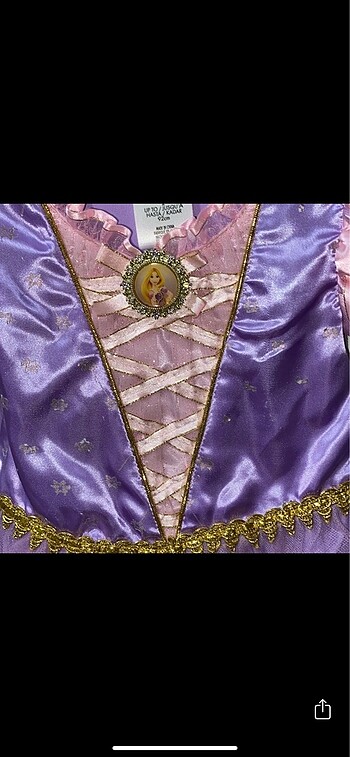 24-36 Ay Beden mor Renk Disney Collection Rapunzel kostüm