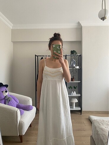 xs Beden beyaz Renk Zara müslin elbise