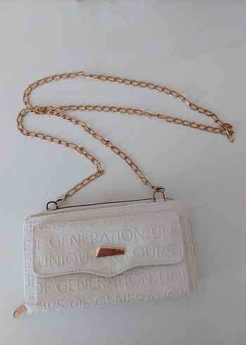 BCBG Generation Zincir Detaylı Beyaz Kadın Deri Çapraz Çanta