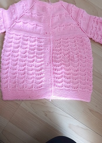 Kız Çocuk Pembe Örgü Hırka