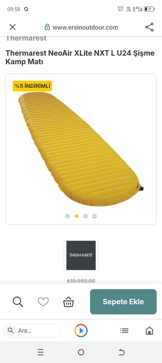 pompası yok sadece yatak kılıf Thermarest NeoAir XLite Şişme Kmp - Görsel 2