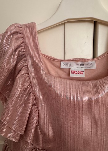 Zara Zara Parlak Pembe Fırfırlı Kolsuz özel gün elbisesi