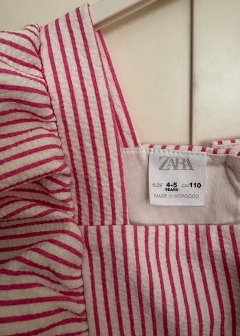 Zara Pembe Çizgili Zara Kız Çocuk Elbisesi
