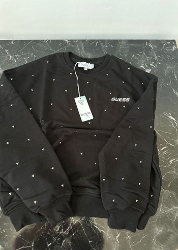 GUESS Siyah Baskılı Sweatshirt