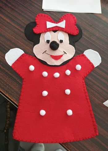 Kırmızı Minnie Mouse el kuklası Oyuncak