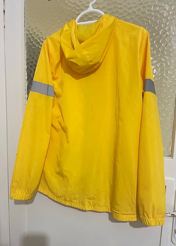 Kapüşonlu Reflektörlü Sarı yağmurluk - Görsel 2