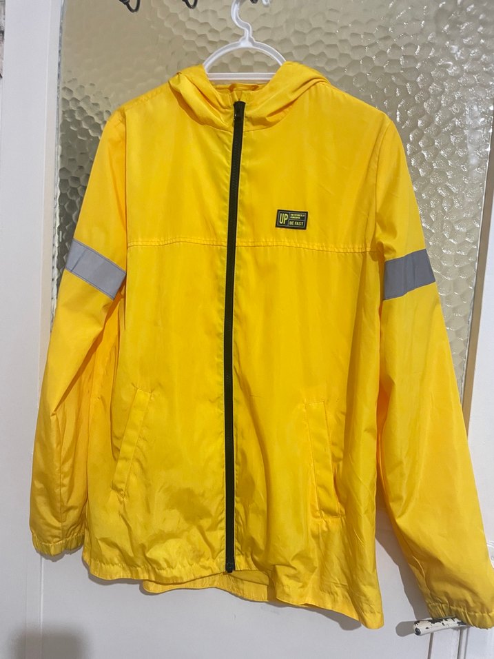 Kapüşonlu Reflektörlü Sarı yağmurluk - Görsel 3