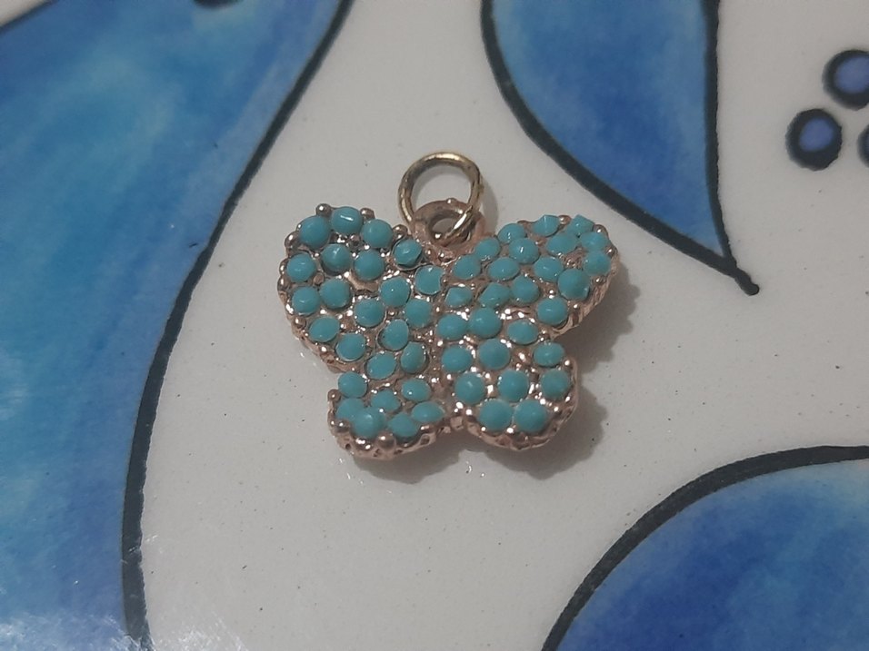 turkuaz mineli kelebek gold - Görsel 2