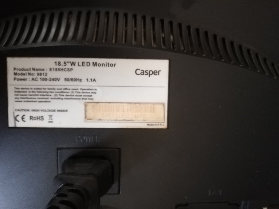 Casper Siyah Monitör 19 inc sağlam - Görsel 4