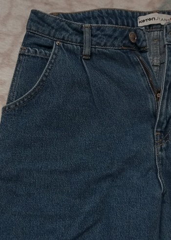 Koton Kadın Lacivert Bol Kesim Denim Pantolon