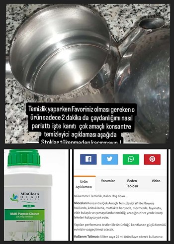 MioClean Çok Amaçlı Konsantre Temizleyici