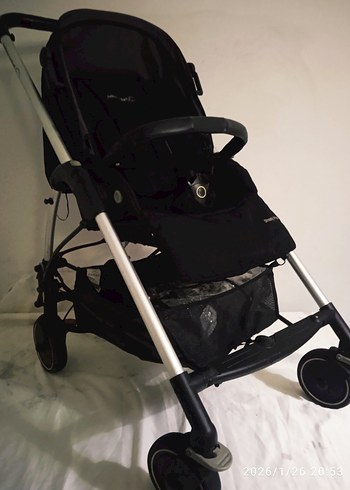 Şeffaf Yağmurluklu Siyah Bebek Arabası - Görsel 6