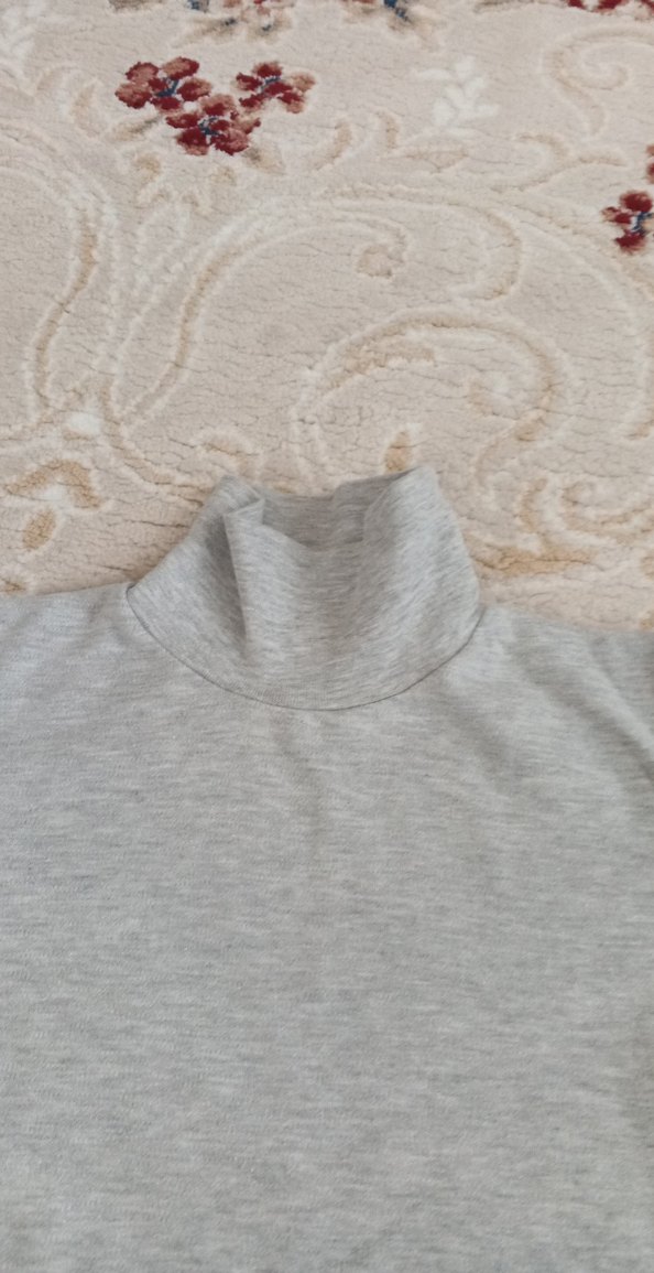 Gri  Boğazlı Triko Kazak - Görsel 3