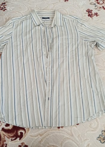 Gri Çizgili Kısa Kollu  Erkek Gömlek - Görsel 2