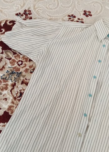 Erkek Keten Kısa Kollu Beyaz Gömlek - Görsel 2